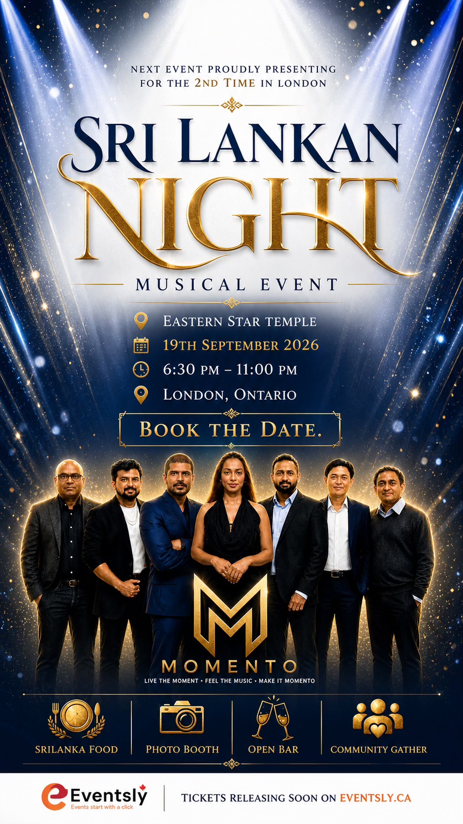 SRI LANKAN NIGHT MUSICAL EVENT - 19TH SEPTEMBER 2026 6:30 PM - 11:00 PM